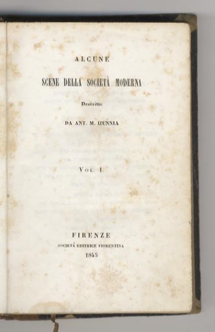 Alcune scene della società moderna. Descritte da Ant. M. Izunnia - copertina
