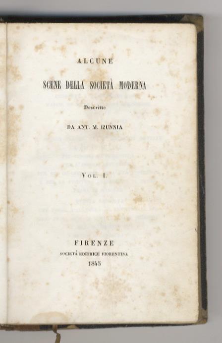 Alcune scene della società moderna. Descritte da Ant. M. Izunnia - copertina
