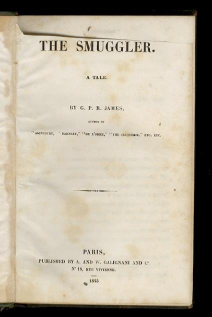 The Smugglers. A tale [...] - copertina