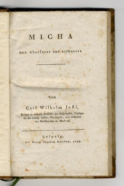Micha. Neu ubersetzt und erlautert - copertina