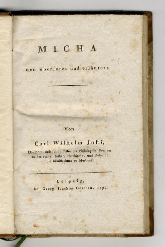Micha. Neu ubersetzt und erlautert - copertina