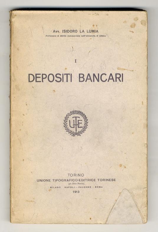 I depositi bancari - copertina