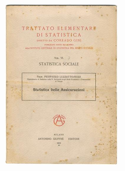 Statistica delle Assicurazioni - copertina