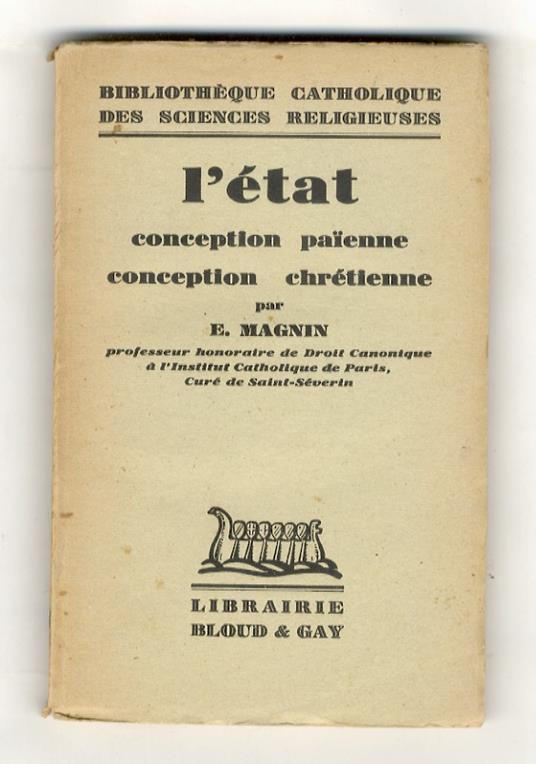 L' état. Conception païenne,conception chrétienne [...] - copertina