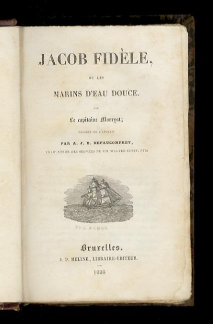 Jacob fidèle, ou les Marins d'eau douce. Traduit de l'anglais - copertina