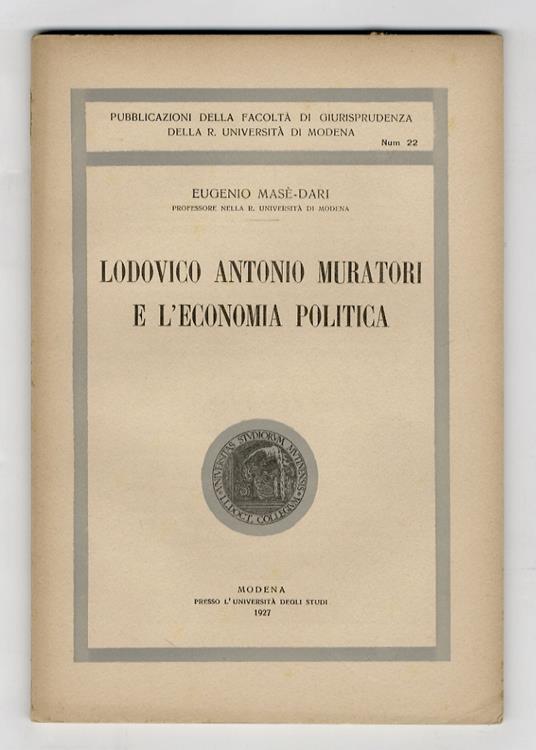Lodovico Antonio Muratori e l'economia politica - copertina