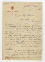 Lettera manoscritta autografa, firmata, stesa su due facciate, su carta intestata 