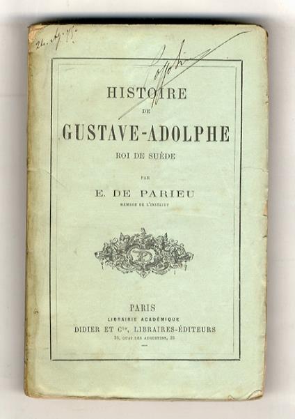 Histoire de Gustave-Adolphe, Roi de Suède - copertina
