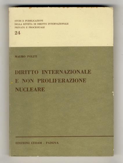 Diritto internazionale e non proliferazione nucleare - copertina