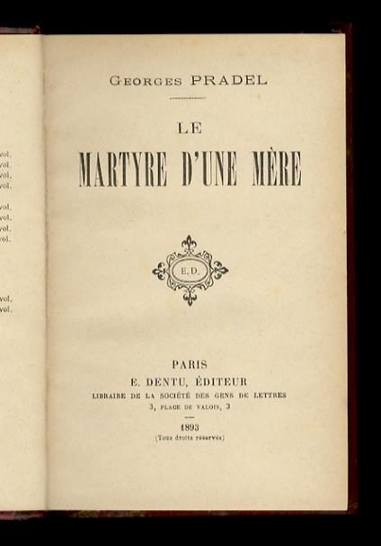 Le martyre d'une mère - copertina