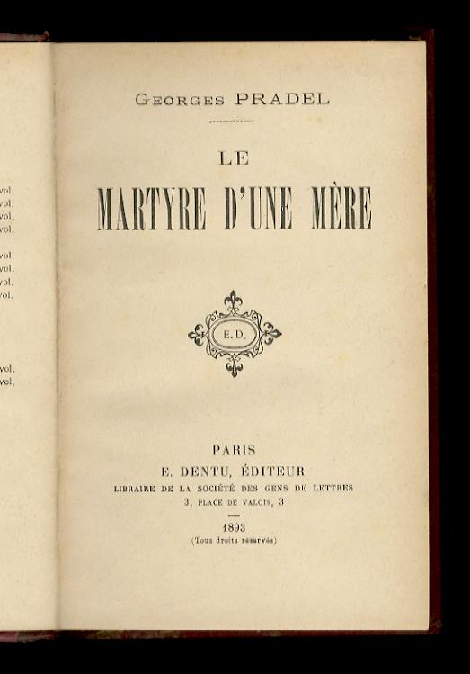 Le martyre d'une mère - copertina