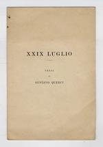 XXIX luglio. Versi