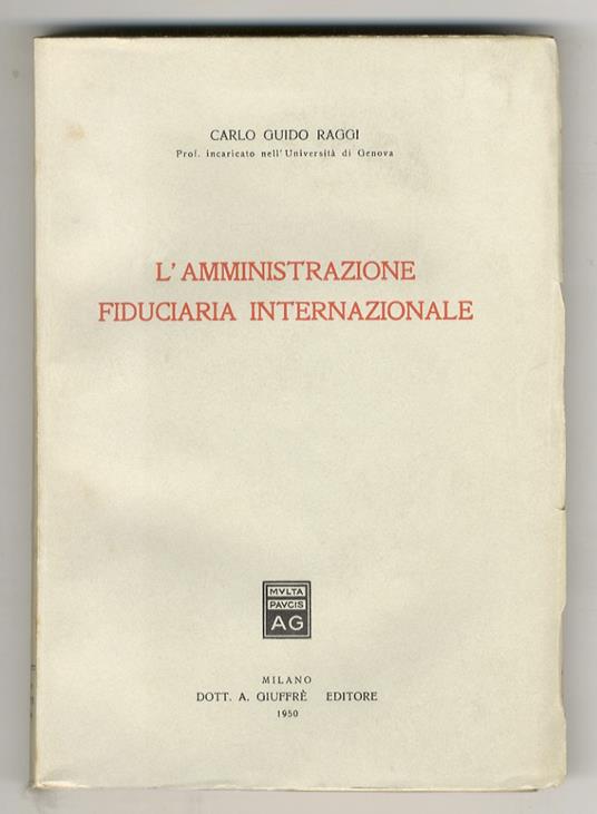 L' amministrazione fiduciaria internazionale - copertina
