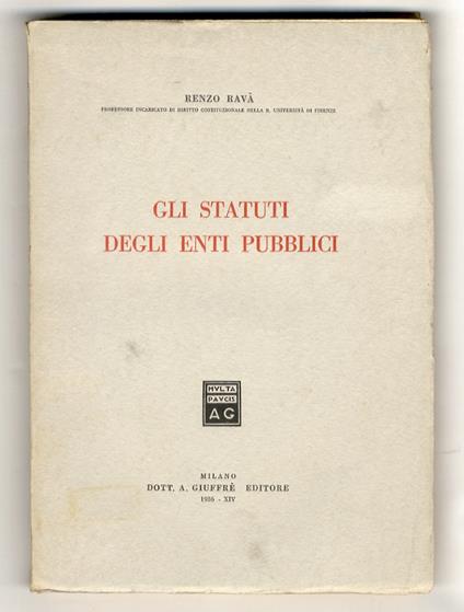Gli statuti degli enti pubblici - copertina