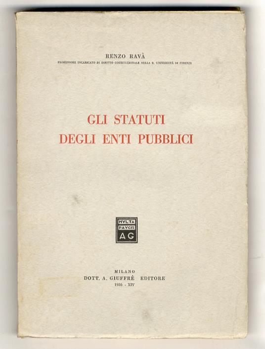 Gli statuti degli enti pubblici - copertina
