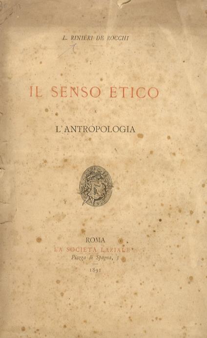 Il senso etico e l'Antropologia - copertina