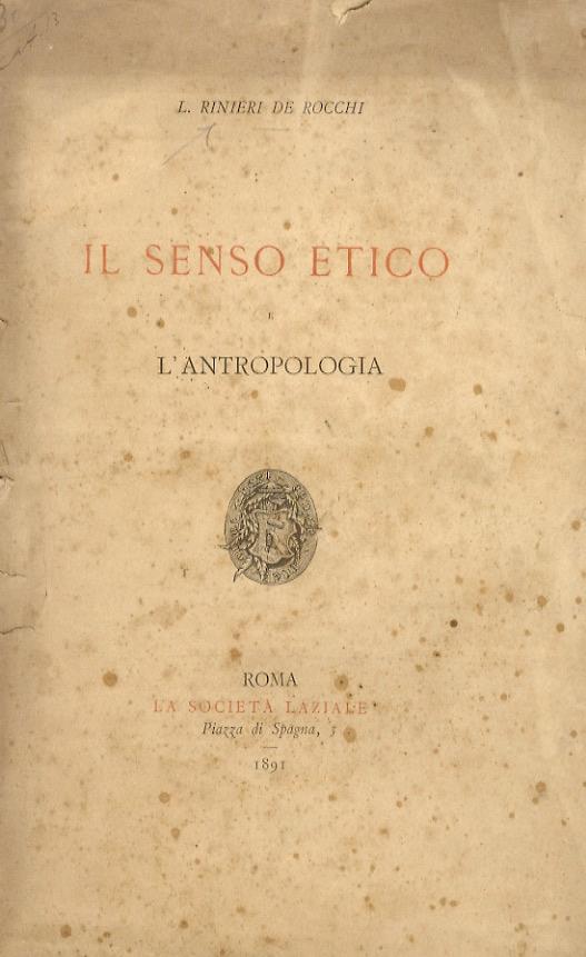 Il senso etico e l'Antropologia - copertina