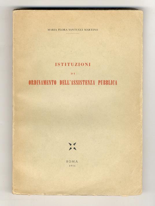 Istituzioni di ordinamento dell'assistenza pubblica - copertina
