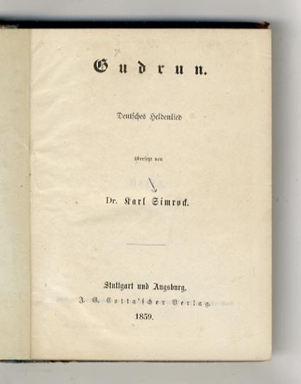 Gudrun. Deutsches Heldenlied - copertina