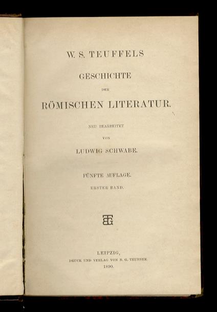 Geschichte der römischen literatur. Neu Bearbeitet von Ludwig Schwabe. Fünfte Auflage - copertina