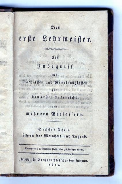 Der erste Lehrmeister - copertina