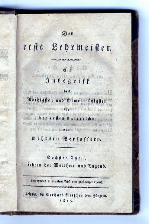 Der erste Lehrmeister - copertina