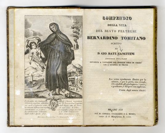 Compendio della vita del beato feltrese Bernardino Tomitano [...] - copertina
