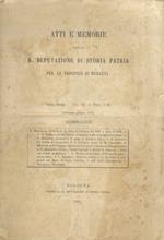 ATTI e memorie della R. Deputazione di Storia Patria per le provincie di Romagna. Terza serie. Vol. XI. Fasc. I-III (gennaio-giugno 1863)