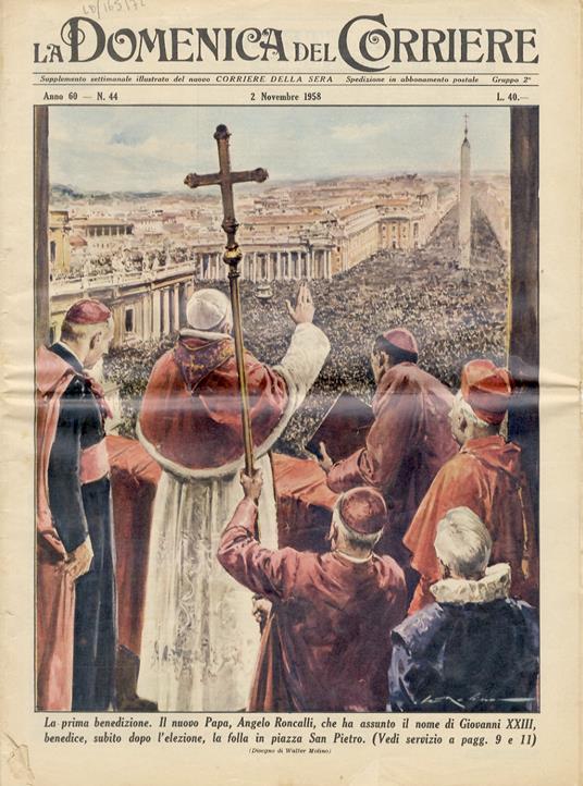 Domenica (La) del Corriere. Settimanale. Supplemento illustrato del "Corriere della Sera". Anno 60.n. 44. 2 novembre 1958 - copertina