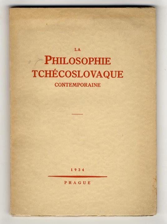 Philosophie (La) Tchécoslovaque contemporaine. (Préface de Boris Jakovenko) - copertina