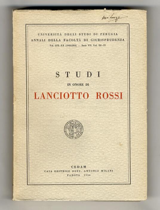 STUDI in onore di Lanciotto Rossi - copertina