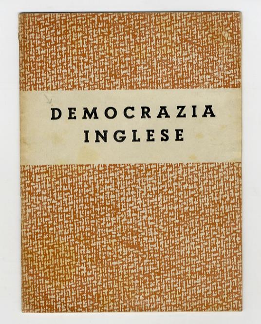 Democrazia inglese - copertina