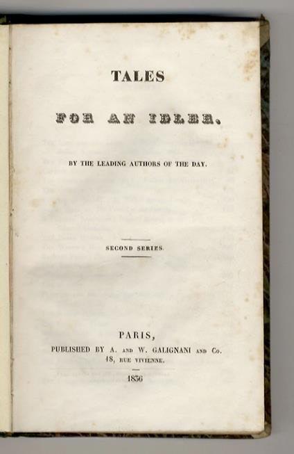 TALES for an Idler. By the leading authors of the day. Second series - copertina