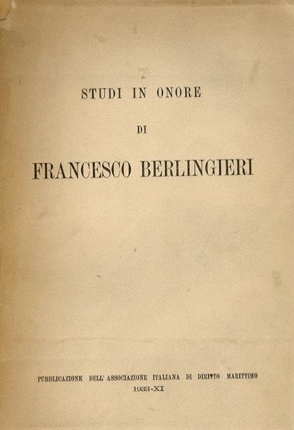 STUDI in onore di Francesco Berlingieri - copertina