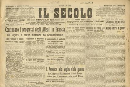 SECOLO (IL). Edizione del mattino. Anno LII. Numero 18292. Martedì 3 aprile 1917 - copertina