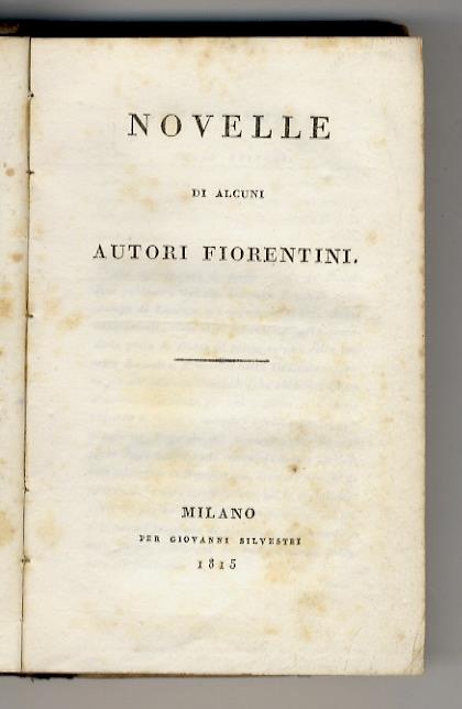NOVELLE di alcuni autori fiorentini - copertina