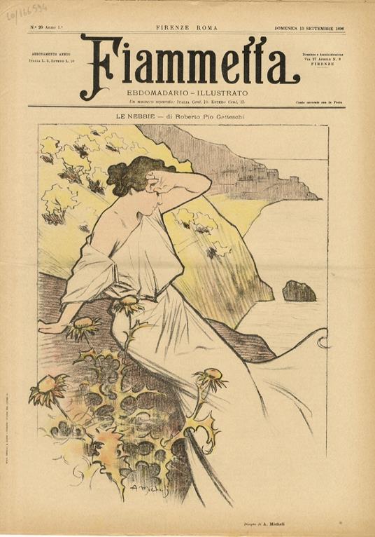 FIAMMETTA. Ebdomadario illustrato. Anno 1. N. 20. Domenica 13 settembre 1896 - copertina