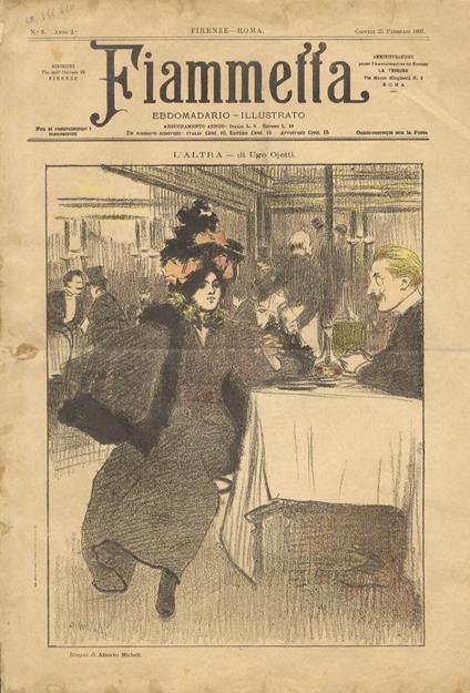 FIAMMETTA. Ebdomadario illustrato. Anno 2. N. 8. Giovedì 25 febbraio 1897 - copertina