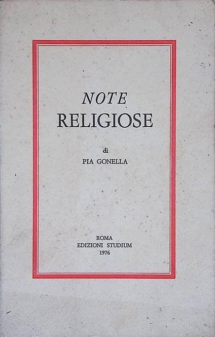 Note religiose - copertina