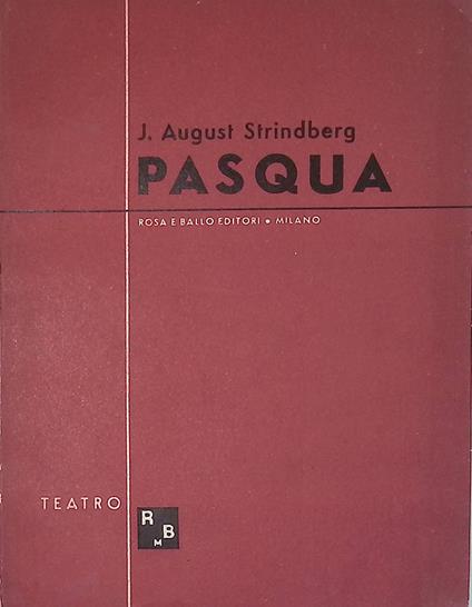 Pasqua - August Strindberg - copertina