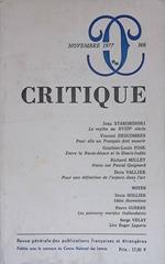 Critique. Revue generale des publications francaises et etrangeres. N. 366, Novembre 1977