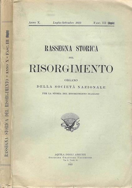 Rassegna storica del Risorgimento - copertina