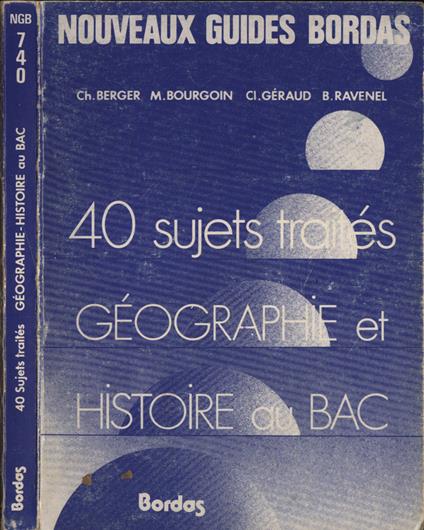40 sujets traités géographie et histoire au bac - copertina