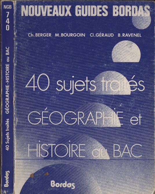 40 sujets traités géographie et histoire au bac - copertina