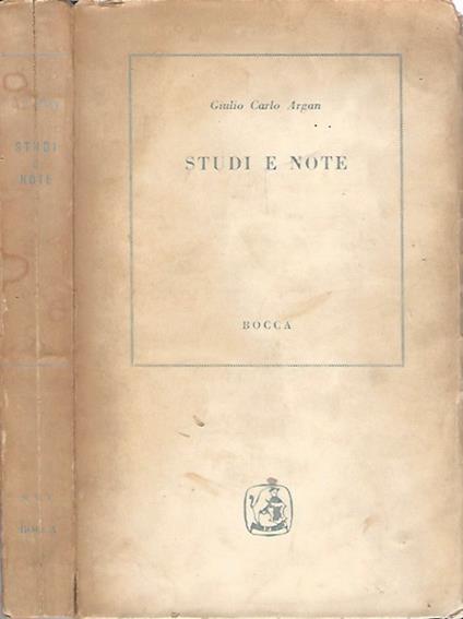 Studi e note - Giulio C. Argan - copertina