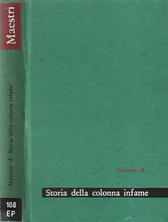 Storia della Colonna infame - Alessandro Manzoni - copertina