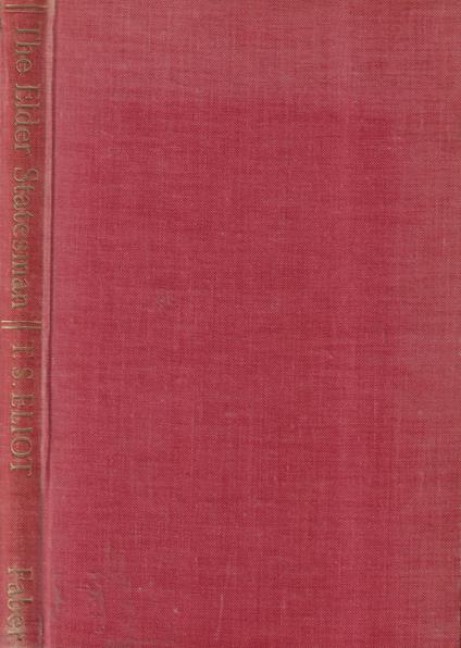 The elder statesman - Thomas S. Eliot - copertina