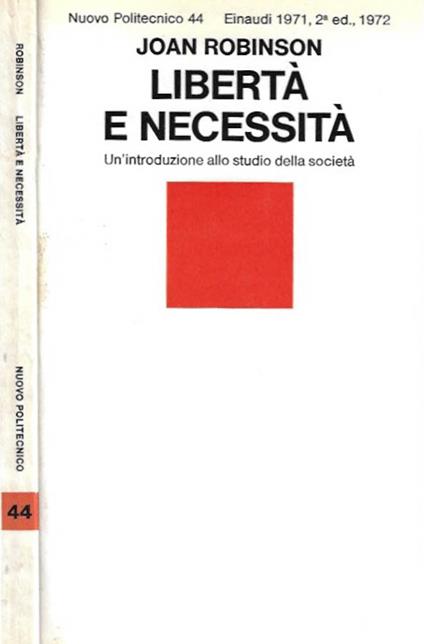 Libertà e necessità - Joan Robinson - copertina