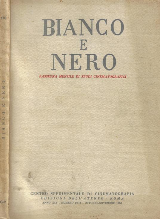 Bianco e nero n. 10-11 Anno 1958 - copertina