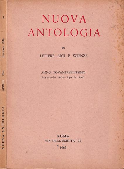 Nuova antologia, anno 97°, volume 484, 1962 - copertina